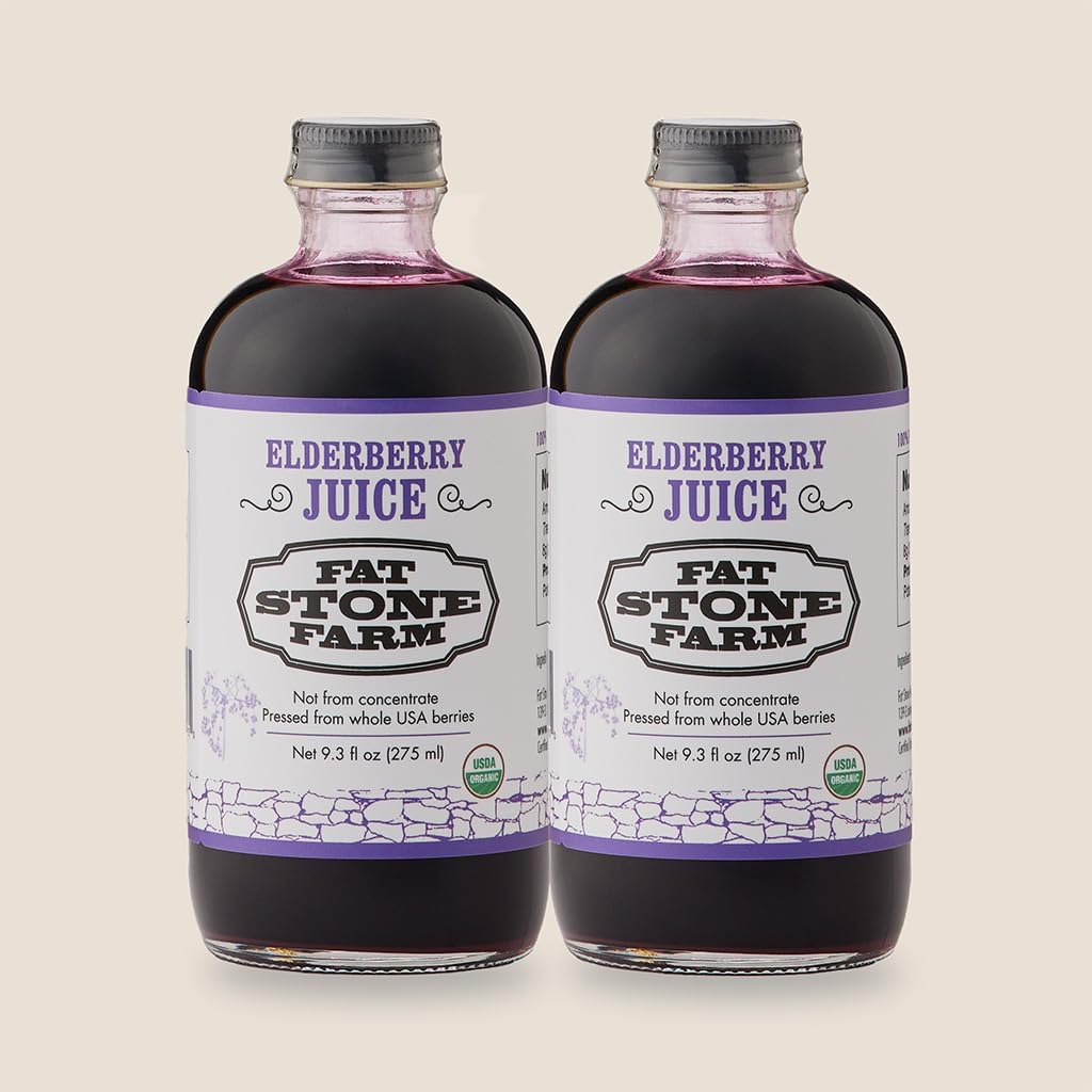 Organik Elderberry Juice 2X 9.3 fl. oz (Yeni)