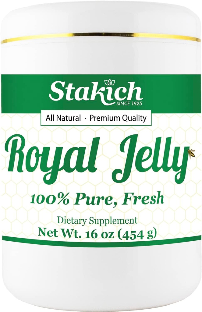 Stakich Fresh Royal Jelly - Pure, All Natural - Nomixs or Preservatives eklendi - 16 Ounce (1 Pound)