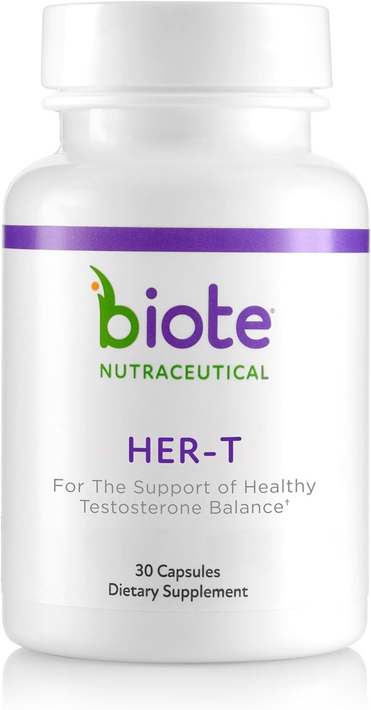 Biote Nutraceuticals - HER-T - Kadınlar için Sağlıklı testosteron Denge Desteği (30 Capsules)
