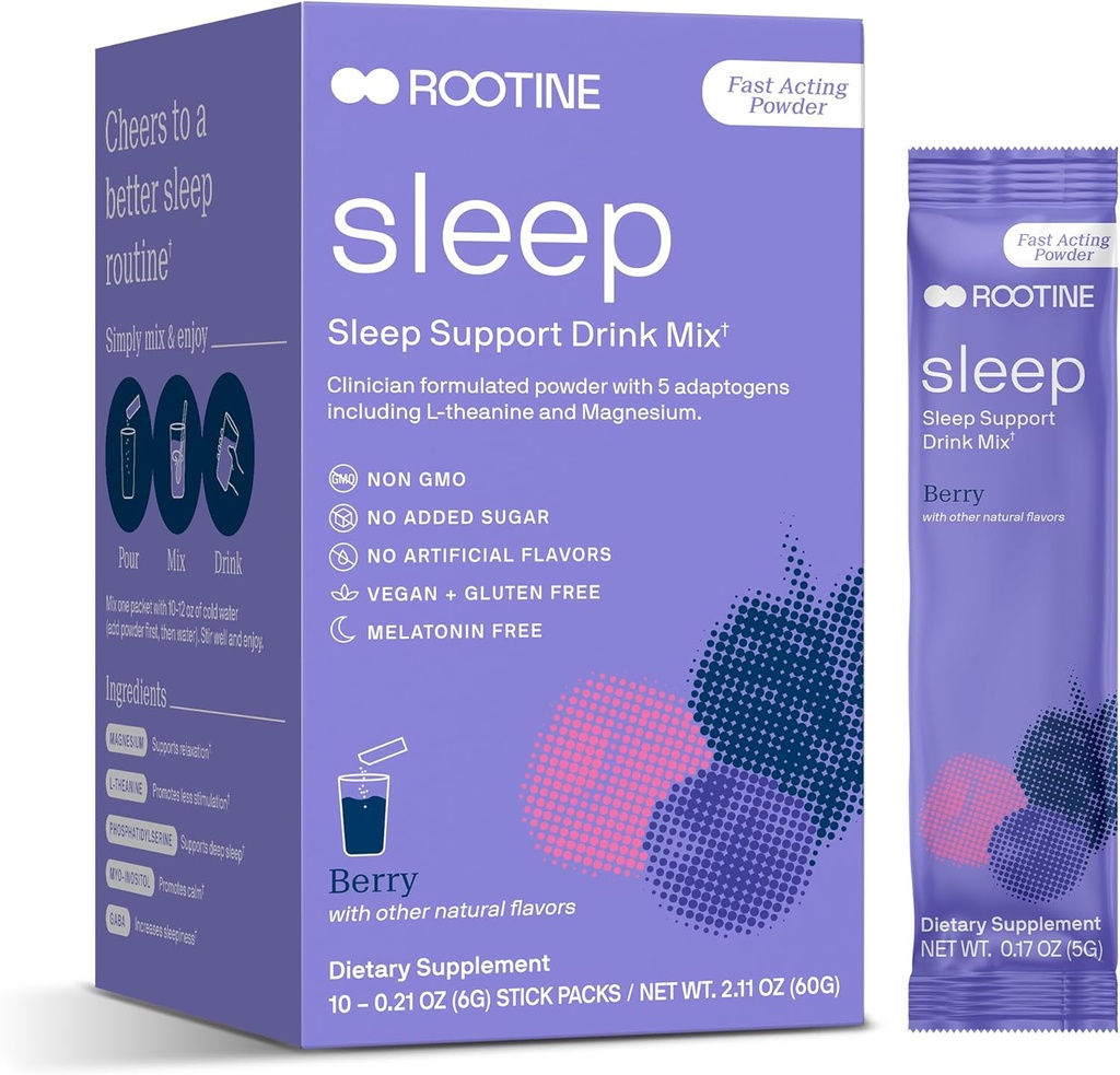 Sleep Supplement, Melatonin-Free Calm Toz, GABA, L-Theanine, Myo-inositol, Calm Sleep Drink Mix to Help Relax, Sleep Toz, Banyo için Toz, Super Calm Drink Mix 24pkk