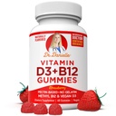 D3 Vitamin B12 Gummies by Dr. Danielle, Vegan Daily Supplement for Yetişkinler & Çocuklar, Non-GMO, Vitamin D3 1000 IU & 250 mcg B12, 2 Ay Supply (60 Gummies)
