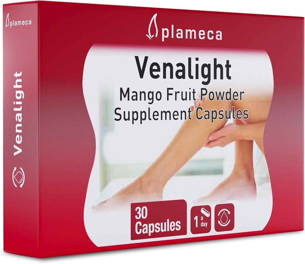 Plameca Venalight Vein Support & Blood Circulation Supplement – 6 Hours'da Mikrocirkülasyon – At Chestnut, Butcher's Broom for Spider Veins, Leg Health & Restless Leg Relief - 30 CT