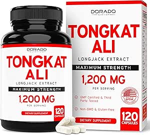 Tongkat Ali For Men (Longjack) Eurycoma Longifolia Extract 1200 mg Per Servis, 120 Capsules - Longjack Tongkat Ali for Men's Health & Vitality Support - Third Party Tested, USA Made & Non-GMOMO