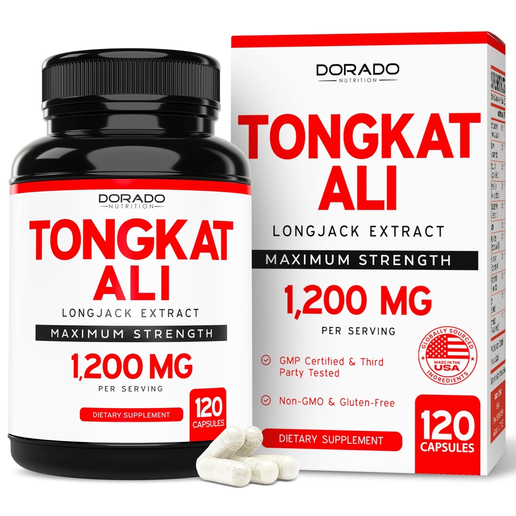 Tongkat Ali For Men (Longjack) Eurycoma Longifolia Extract 1200 mg Per Servis, 120 Capsules - Longjack Tongkat Ali for Men's Health & Vitality Support - Third Party Tested, USA Made & Non-GMOMO