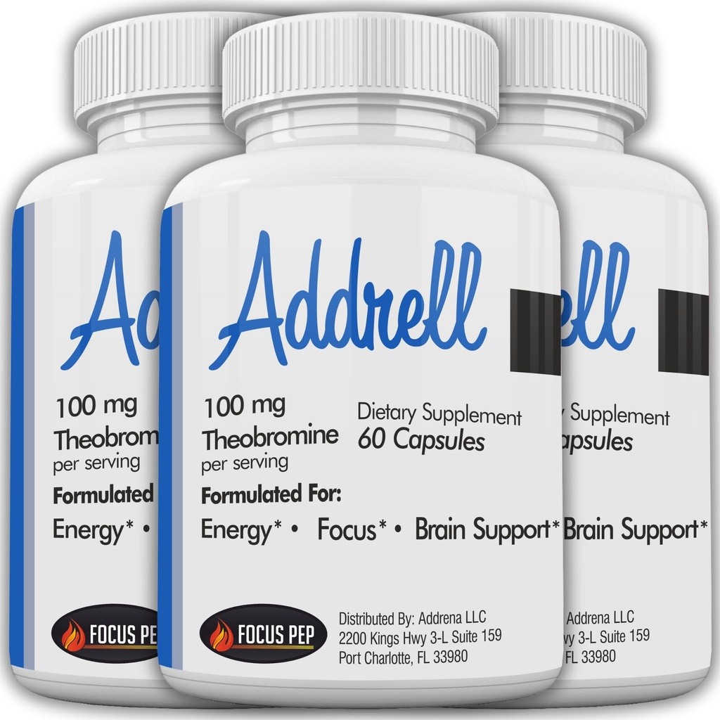 Addrell Energy Stimulant Pills- Study Supplement Alternative Pill, Natural Nootropic Supplements & Cognitive Advancedr Substitute to Elevate mental Clarity for Women & Men- 180 Capsules