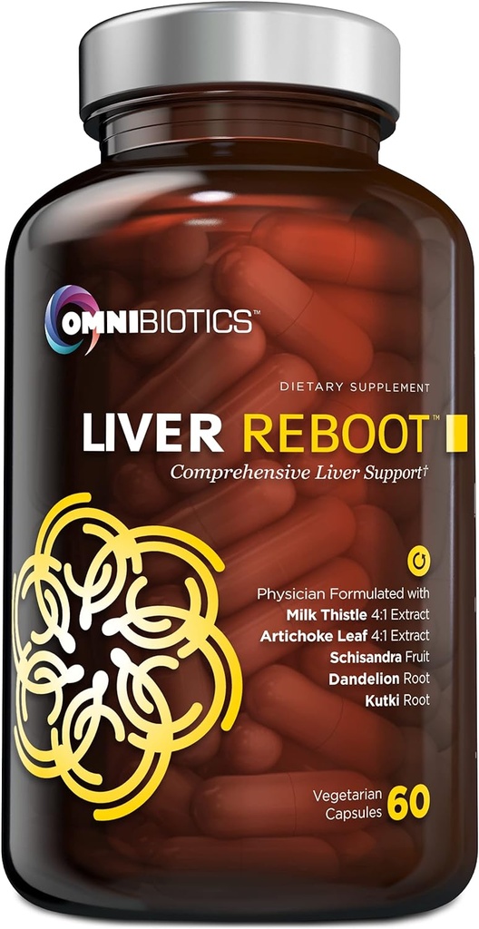OmniBiotics Liver Cleanse Detox & Onarım Supplement – Milk Thistle, Dandelion Root, Alfa Lipoic Acid, Artichoke Extract, Schisandra, Silymarin – 60 Vegan Capsules