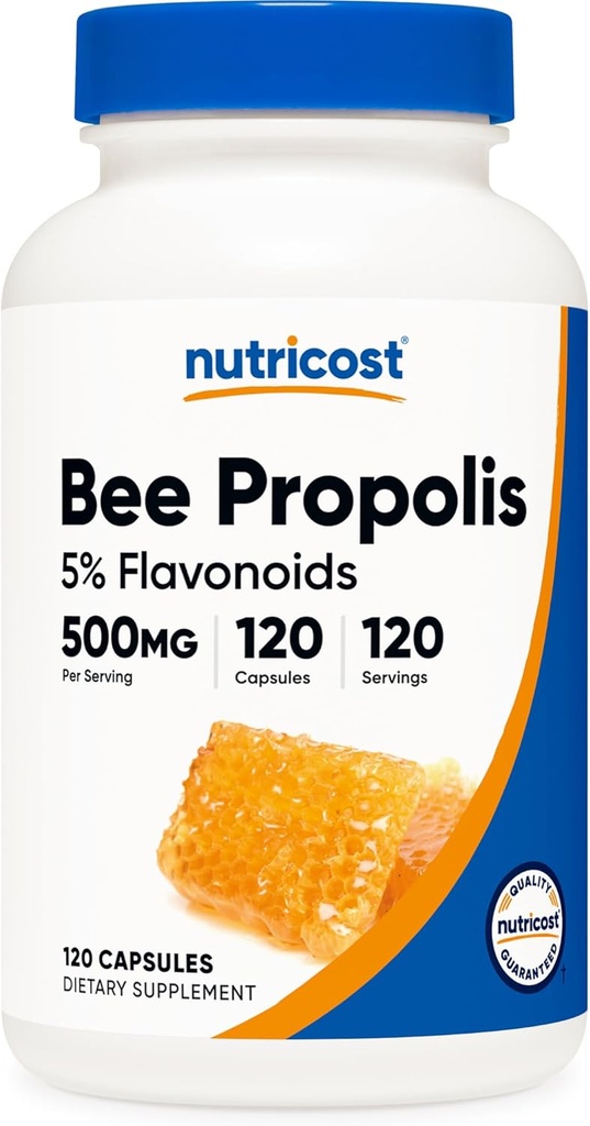 Nutricost Bee Propolis Supplement w/% Flavonoids (500 mg / 120 Capsules)