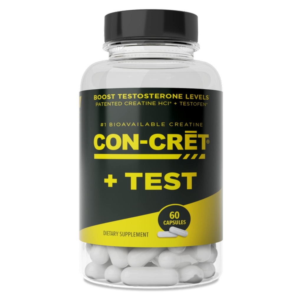 CON-CRET®+ Test, CON-CRET® Patent Kretine HCl Şimdi Testofen®, Boost testosteron Seviyeleri, 60 Capsules
