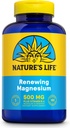 Natures Life Renewing Magnezyum 500 mg - Plus Vitamin B-6 - Muscles and Nerves Support - Lab programlanabilir (180 Hizmet, 180 VegCaps)