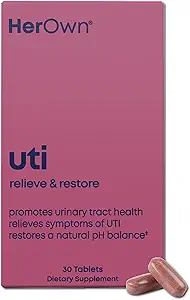 her own UTI, Helps Restore pH Balance, Supports Vaginal Flora and Balance, Promotes Urinary Health, 7 Strain Probiotic Blend, Shelf Stable, Gluten and Soy Free, Vegan, 30 Capsules, 30 Servings