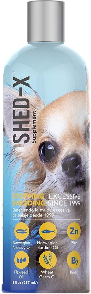Shed-X Sıvı Köpek Tamamı, 8oz -% 100 Doğal - Köpek Destekleri için Balık yağı Cilt ve Ön, Temel Şükrü ile Gıda İçin Köpek Yağı, Vitaminler ve Mineraller