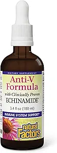 Doğal Faktörler, Anti-V Sıvı Formula, Echinacea Supplement for Immune and Wellness Support, Organic, Non-GMO, 3.4 oz (100 hizmet)