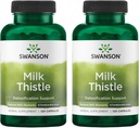 Swanson Süt Butle (Standartized) - Herbal Liver Support Supplement w/% 80 Silymarin - Doğal Formula Genel Sağlık & Wellness - (120 Capsules) (2 Pack)