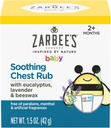 Zarbee's Baby Soothing Chest Rub with Eucalyptus & Lavender, Petrol Özgür Güvenli ve Etkili Formula, 1.5 Ounce