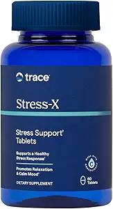 Trace Minerals Stres-X - Diyetsel Fiber & Trace Mineralleri ile Diyetsel Tamam - Uyku Sağlığı Desteği için Magnezyum Supplement - Vitamin A, B12, D & More - 60 Tabletler (30 hizmet)