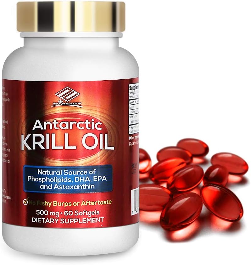 Antarktika Krill Oil Diyeter Supplement (500 mg, 60 Softgels)