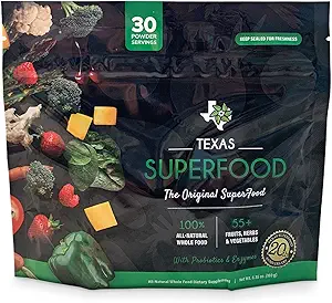 Texas SuperFood - Original Superfood Toz, Superfood Reds ve Greens, All- Natural Whole Food Diyetary Supplement, Non-GMO, Gluten Free, Vegan, No Soy, 30 Hizmet, 180 Grams