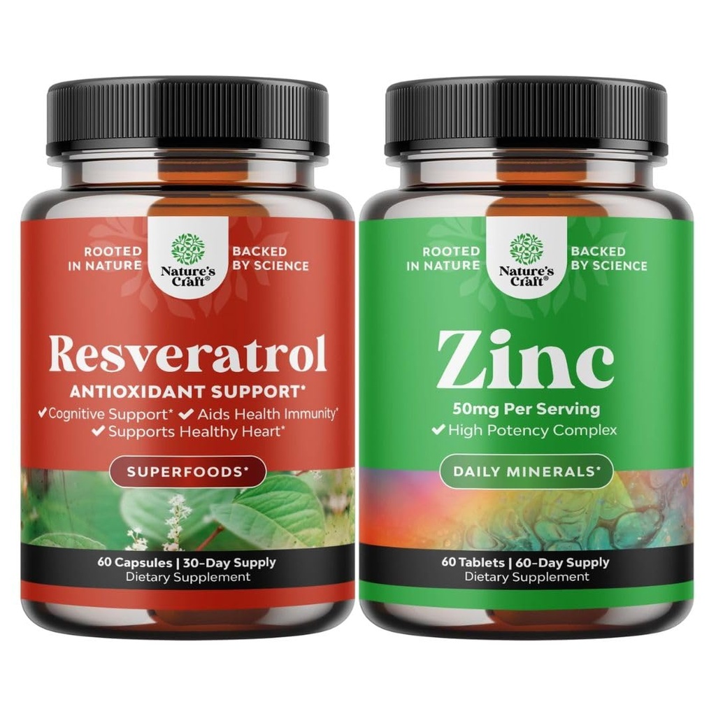 Genç Trans Resveratrolünün Grafikleri - Selefatrol Capsules with AMPK Activator for Cellular Health & Vitality and çinko 50 mg Immune Support Supplement - çinko Kompleks Saç Skin & Nails