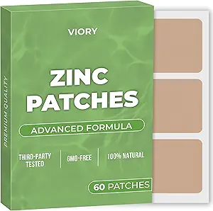 Çinko Patches ( 60'ın paketi) - Kadınlar ve Erkekler için% 100 Doğal Patch - Biotin - Immune & Body Support - Geliştirilmiş Formula