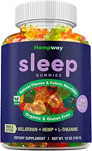 Hemp Sleep Gummies Triple Action | Sağlıklı Uyku | Rahat Vücut ve Zihin | ABD'de Yapılacak | 5 mg Melatonin | 200 mg Hemp | 10 mg L-Theanine | 60 Organik Gummies