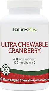 Natures Plus Ultra Chewable Cranberry Love Berries - 400 mg, 180 Vegetarian Tablets - Natural Cranberry Supplement, Promotes Urinary Tract Health - Non-GMO, Gluten-Free - 90 Servings