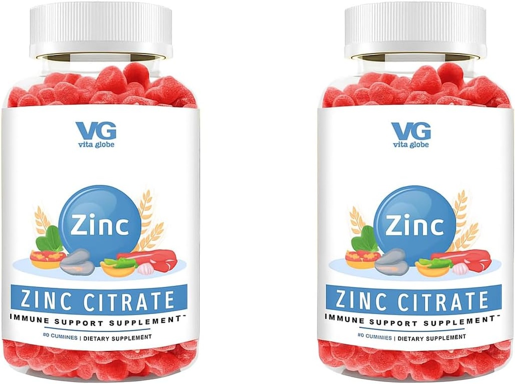 VITA GLOBE ψευδάργυρος Κιτρικό Gummies – 50mg ημερήσιο συμπλήρωμα ψευδαργύρου 