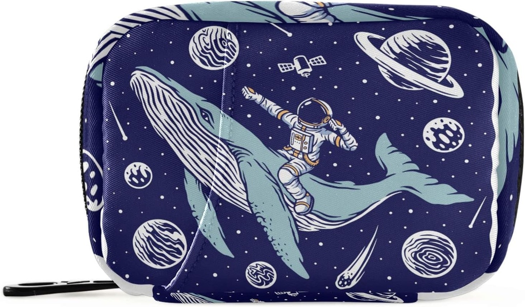 Galaxy Whale Astronaut Pill Box 7 Günlük Pill Case Travel Pill Organizer Bag with diamond Weekly Case Compact Boyut for Vitamin Supplement Sahibi