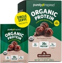 Purely Inspired Organic protein Toz, 14 Single Serve Packets, Rich Decadent Chocolate - 20g of Plant-Based Protein Toz for Smoothies & Shakes - Dairy-Free, Non-GMO - for Men & Women