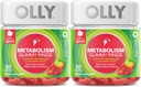 OLLY Metabolism Gummy Ring, Apple Cider Vinegar, B12, Kromium, Enerji ve Digestive Health, Chewable Supplement, Apple Flavor, Twin Pack - 60 Count