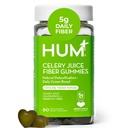 Yetişkinler için HUM Celery Juice Fiber Gummies, First Prebiyotik Celery Juice Gummy, Gluten Free Fiber Supplement Supports Detoxification, Gut Health, Greens Gummies, Chlorophyll & Prebiyotik Fiber, 60 Count