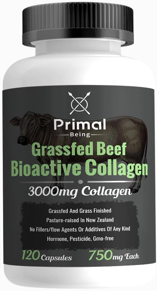 Primal Beef Grassfed Cartilage Collage (Type I-V & XI)- Υποστηρίζει τα μαλλιά, το δέρμα, τα νύχια, κοινή υγεία, ανοσία, πέψη, ανάκτηση μετά την άσκηση - 120 κάψουλες, 3000 mg ανά υπηρεσία