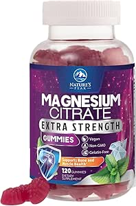 Magnesium Citrate Supplement Gummies - High Absorption Magnesium Gummy for Adults & Kids, Magnesio Citrate Supplements for Bone, Muscle Health, Heart Support, Vegan, Gluten Free, Non-GMO - 120 Gummies