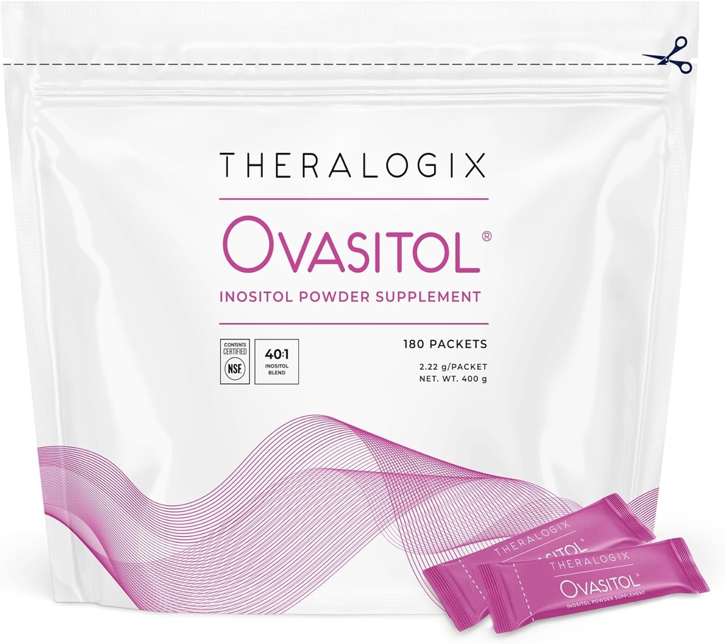 Theralogix Ovasitol Inositol Toz Paketleri - 90-Day Supply - Myo-Inositol & D-Chiro Inositol for Hormon Balance & Ovarian Function Support* - NSF sertifikalı - 180 Packets