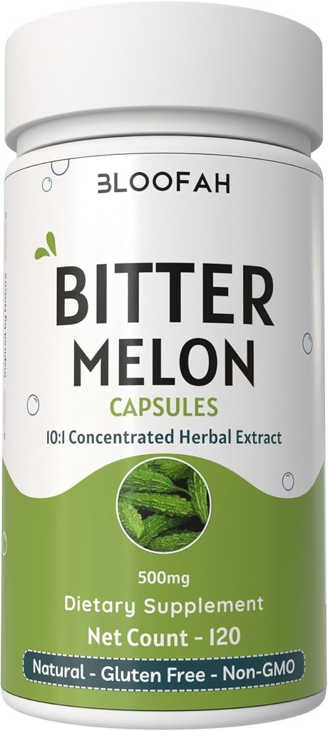 Bitter Melon Fruit Capsules 500 mg | Yoğun 10:1 Anneordica charantia | Non-GMO, Gluten-Free | Herbal Supplement | Geleneksel Wellness (120 Kont)