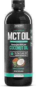 Onnit MCT Oil - Pure MCT Coconut Oil, Ketogenic Diet and Paleo Optimized with C8, C10, Lauric Acid - Perfect for Coffee, Shakes, and Cooking (Flavorless - 24oz)