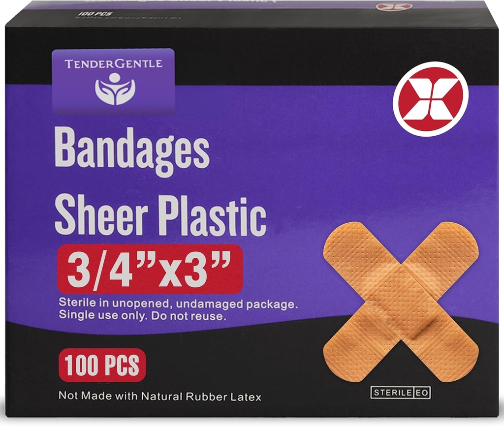 Yapıştırıcı Bandage - 100 3 Kutu" Flex Sheer Plastik Kesmeler, Yararlar, Burns - Latex Free, Sterile Small Bandages
