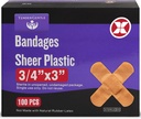 Yapıştırıcı Bandage - 100 3 Kutu" Flex Sheer Plastik Kesmeler, Yararlar, Burns - Latex Free, Sterile Small Bandages