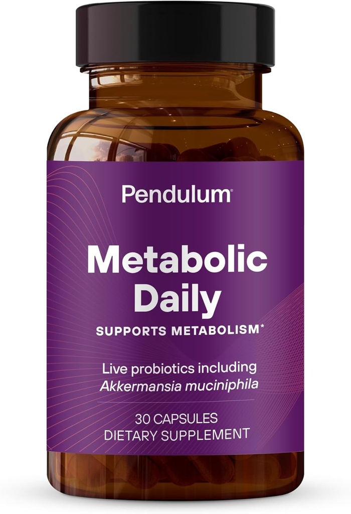 Pendulum Metabolik Günlük - Akkermansia muciniphila ile Metabolism ve Sustain Enerji Seviyelerini Desteklemek - Kadınlar ve Erkekler için - 30 Capsules (1 Pack)