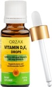 ORZAX Vitamin D3 K2 Drops - Kemik Yoğunluğu ve Kalsiyum Absoprtion - Kemik, Kas ve Kalp - (0.67fl oz - 20 ml)