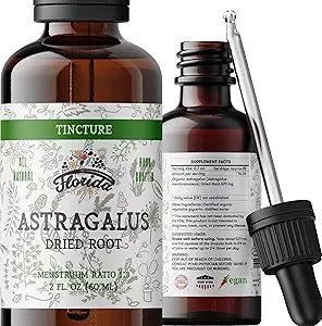 Astragalus Tincture, Organik Astragalus Ekstraksiyon (Astragalus membranaceus) Herbal Supplement, Soğuk Havalı Organik Sebze Glycerin, 700 mg, 2 oz (60 ml)