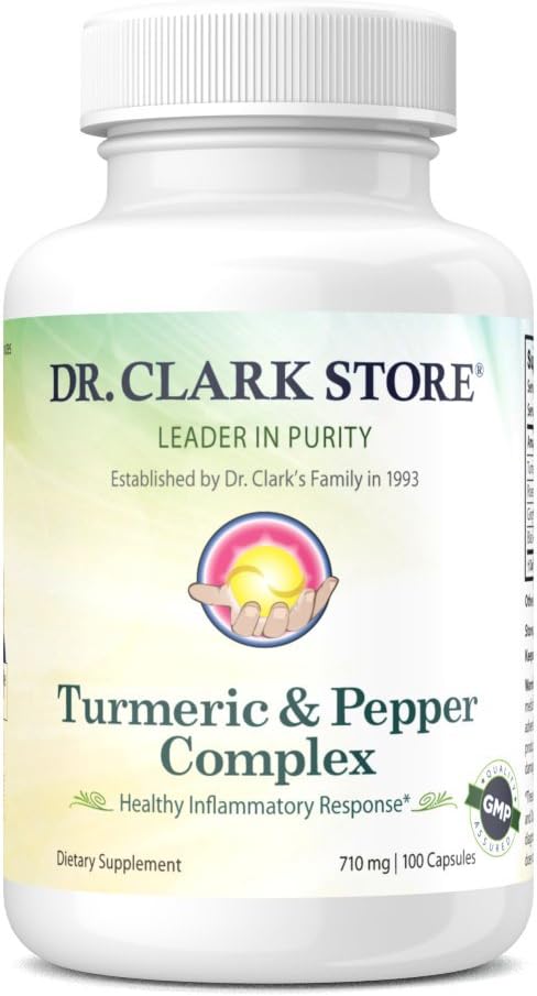Dr Clark Store Turmeric & Black Pepper Extract – 710mg, 100 κάψουλες, Ανοσολογική Υποστήριξη, Αντιοξειδωτικό, Συμπλήρωμα για την υγεία των ενηλίκων