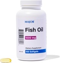 MAJOR Omega-3 Fish Oil - Fish Oil Supplement 1000 mg - 100 Softgels (1-Pack)