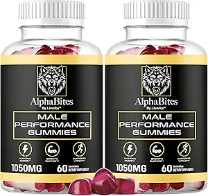 (2 Pack) Alpha Bites - Original Formula 7 in 1 Alpha Bites Gummies, AlphaBites for Men, Επίσημη Alpha Bites Advanced Premium Formula Performance and Energy, Alpha Bite Gummy Κριτικές, για 2 μήνες