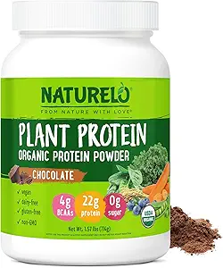 NATLO Plant Protein Toz, Çikolata, 22g protein - Non-GMO, Vegan, No Gluten, Süt veya Soy - Yapay Flavors, Sentetik Renklendirme, Preservatifler, veya Katkılar - 20 Hizmetler