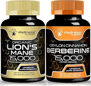 WELLNESS LABSRX Lions Mane Capsules ve Berberine Capsules