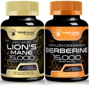 WELLNESS LABSRX Lions Mane Capsules ve Berberine Capsules
