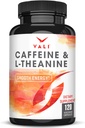 VALI Caffeine 50 mg & L Theanine 100 mg - Caffeine Pills & L-Theanine for Smart Smooth Energy & Focus Supplement. Nootropic Brain ATM Bilişsel Destek Stack & Focused Clarity. 120 Veggie Capsules