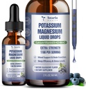 (2 Packs) Potasyum Magnezyum Tamamı Sıvı Merdivenler - 200 mg Pyum ve 600 mg Triple Kompleksi Magnezyum Glycinate Sıvı Citrate Oil High Abpole Potasio Support Bone, Muscle, Leg Cramps