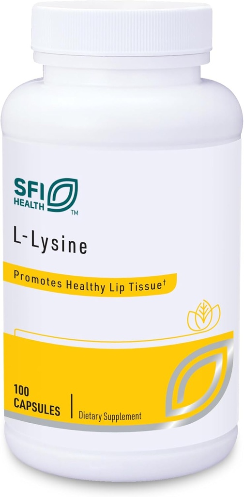Klaire Laboratuvarları SFI Health L-Lysine - 500 Milligrams Temel Diyeti Immune Health & Collagen Formation, hipoallergenic & Dairy-Free (100 Capsules)
