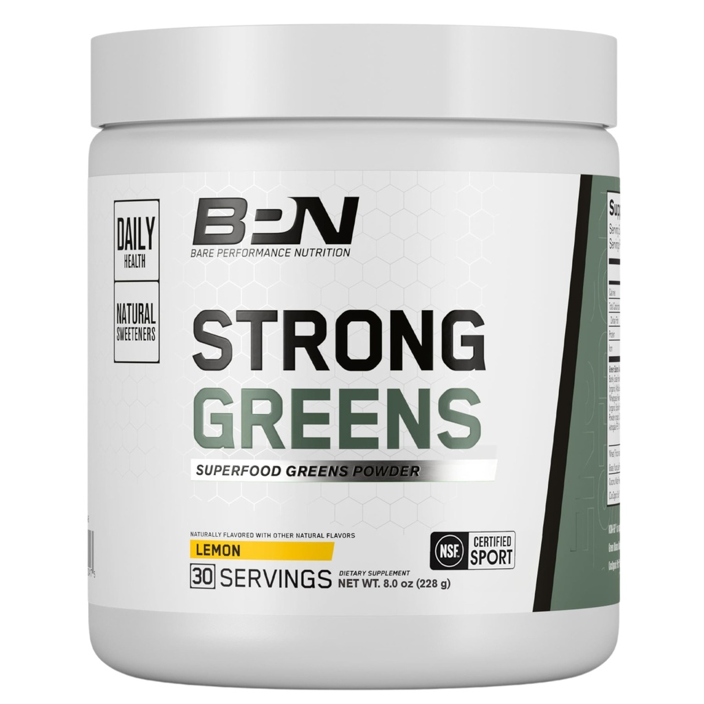 BARE PERFORMANCE NUTRITION, BPN Strong Greens Superfood σκόνη, λεμόνι, 30 εξυπηρετούν